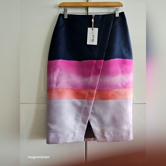 BNWT TED BAKER LONDON Marina Mosaic Asymmetric Skirt - Picture 2 of 11